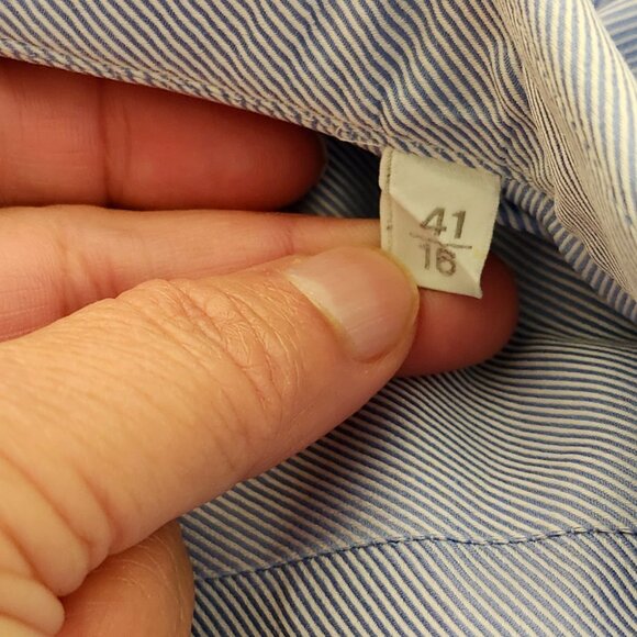 ZEGNA Regular Fit Micro Striped Blue and White Button-down Shirt - Picture 10 of 12